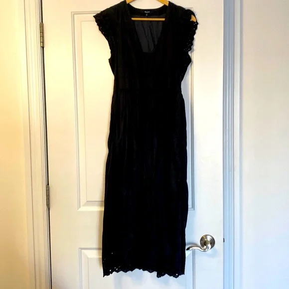 madewell black linen dress Mini Shift Dress in Linen